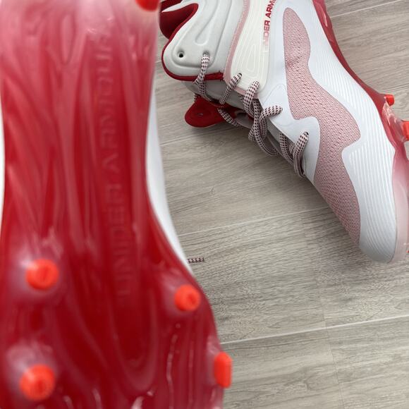 Under Armour Command MC Mid Lacrosse Cleat Men's Size 11.5 Mid Red White NEW - Picture 13 of 14